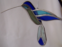 3D Hummingbird Ornament - Blue,  Aqua