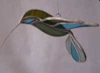 3D Hummingbird Ornament - Green, Aqua