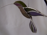 3D Hummingbird Ornament - Green, Purple