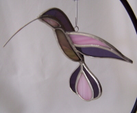 3D Hummingbird Ornament - Purple, Pink