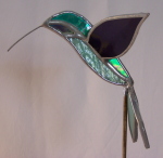 Plant Pick - 3D Hummingbird - Teal & Purple