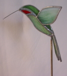 Plant Pick - 3D Hummingbird - Green & Red