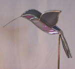 Plant Pick - 3D Hummingbird - Grey & Pink