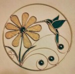 Suncatcher - Hummingbird with Flower in 10" Ring