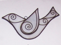 Ornament - Dove - Black Overlay Swirls