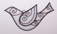 Ornament - Dove - Black Overlay Swirls