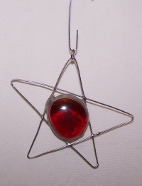 Ornament - Wire Star with Glass Centre
