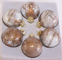 Christmas Ornaments, Gold Swirl with Scripture