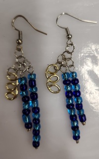 Earrings - Beaded Drop - Blue AF