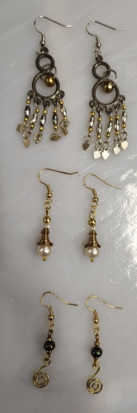 Earrings - Beaded Drop - Gold Tones