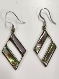 Earrings - Upcycled - Abalone Diamond