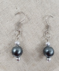 Set - Necklace and earring - BK and Silver