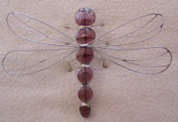 Plant Pick - Marble Dragonfly - Mauve/Silver