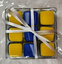 Coasters - Set of 4 - Fused Glass YE BL