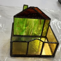 Trinket Box - House - Green Amber - AUK