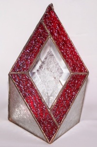 Candle Burner - Patio Lantern - Beveled, Red