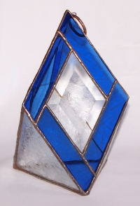 Candle Burner - Patio Lantern - Beveled, Blue