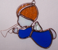 Ornament - Angel with Horn, Blue