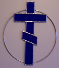 Suncatcher - Orthodox Cross, blue