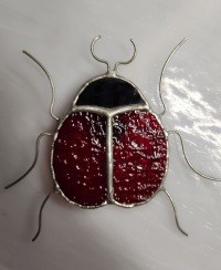 Magnet - Stained Glass Lady Bug - Wire Legs