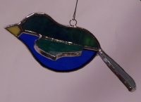 3D Song Bird Ornament  - Blue and Green Tones