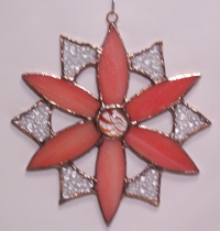 Floral Star - Coral and Clear
