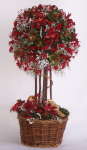 Topiary Tree, 13" Red Poinsettia