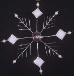 Ornament - Beaded Snowflake - Cream