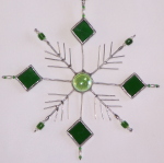 Ornament - Beaded Snowflake - Green