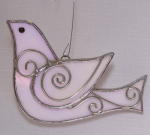 Ornament - Dove - Silver Overlay Swirls