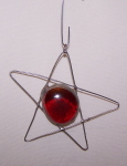 Ornament - Wire Star with Glass Centre