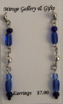 Earrings - Beaded - Stud - 2 Toned Blue