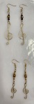 Earrings - Beaded Drop - Treble Clef