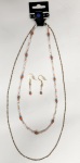 Set - Necklace and Earrings - Orange and turquoise
