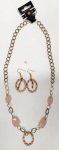 Set - Necklace and earring - Pink Ovals