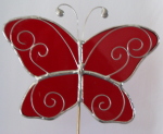 Plant Pick - Butterfly - Red - Overlay Swirls