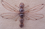 3D Ornament - Marble Dragonfly - Mauve Copper Patina