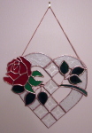 Valentines - Suncatcher - Rose Bevel Heart